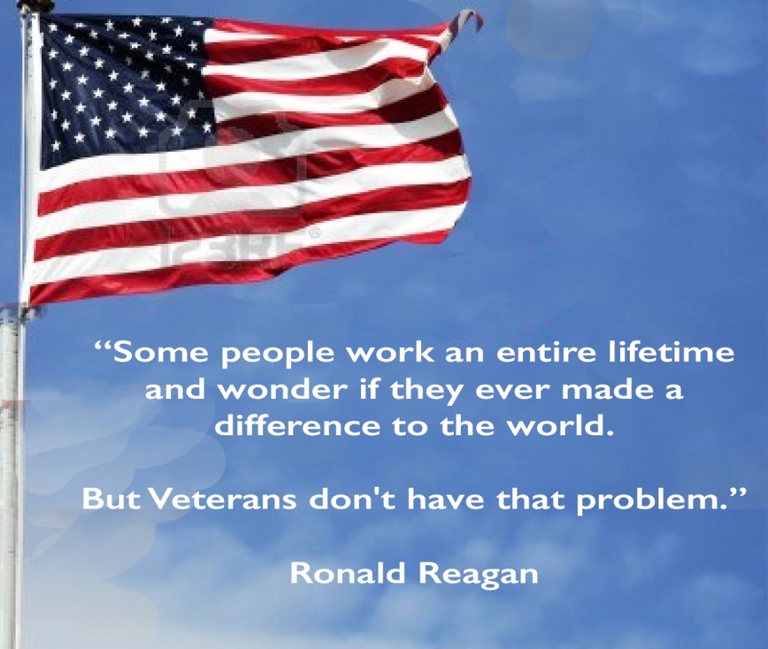 Reagan quote with flag